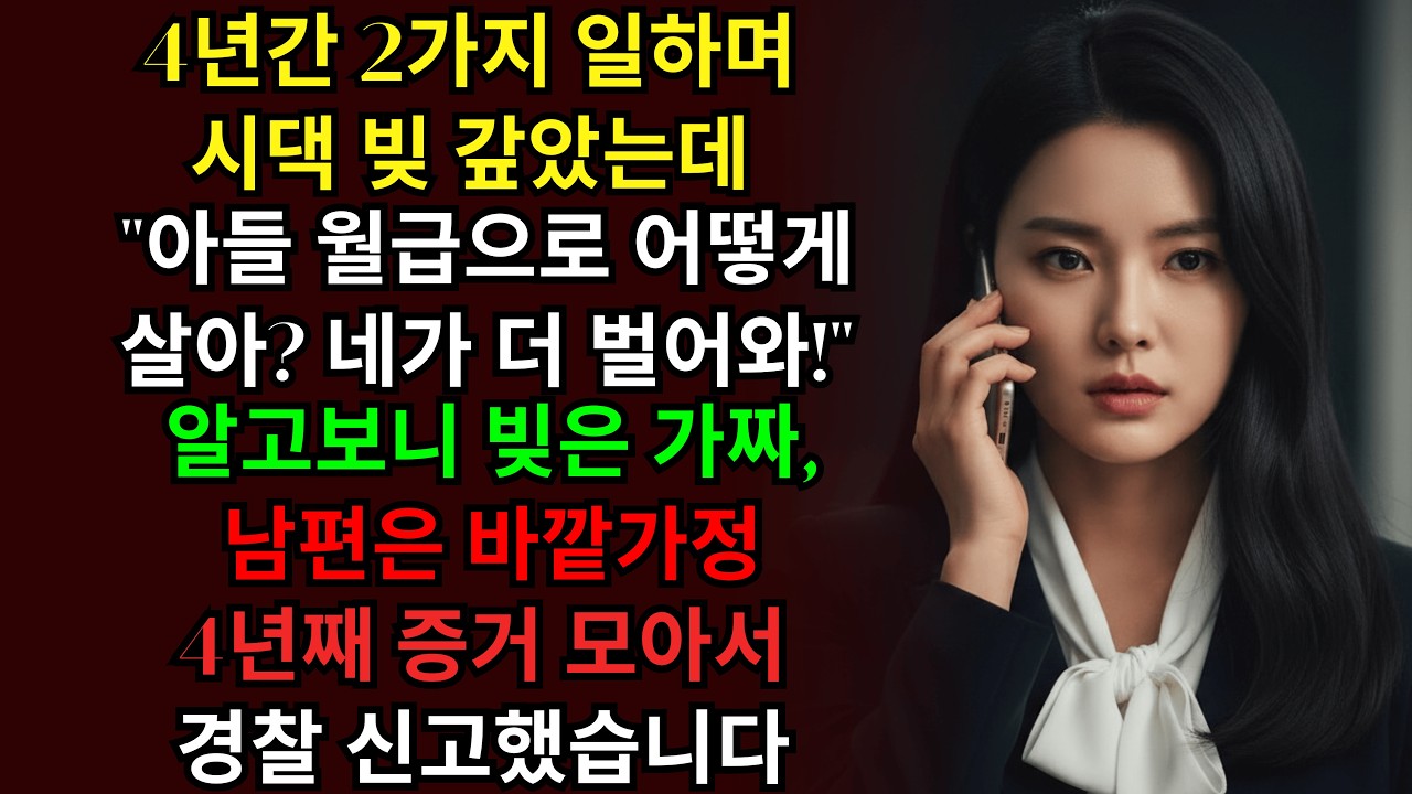 집 담보로 시댁 빚 갚았더니 알고보니 가짜였고 남편은 4년째 바깥가정 있었습니다...ㅣ인생사연ㅣ사이다사연ㅣ반전사연ㅣ이혼사연ㅣ시댁갈등ㅣ오디오북