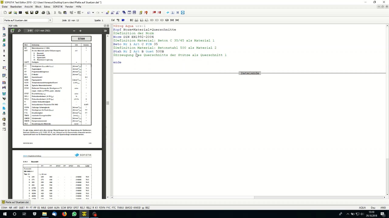 Sofistik-Tutorial: Erste Schritte im Teddy