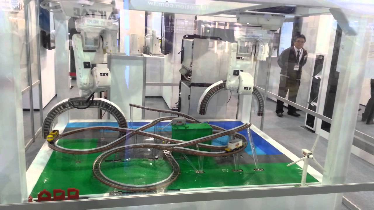 TIAE 2013 ABB robot demo with LEGO train