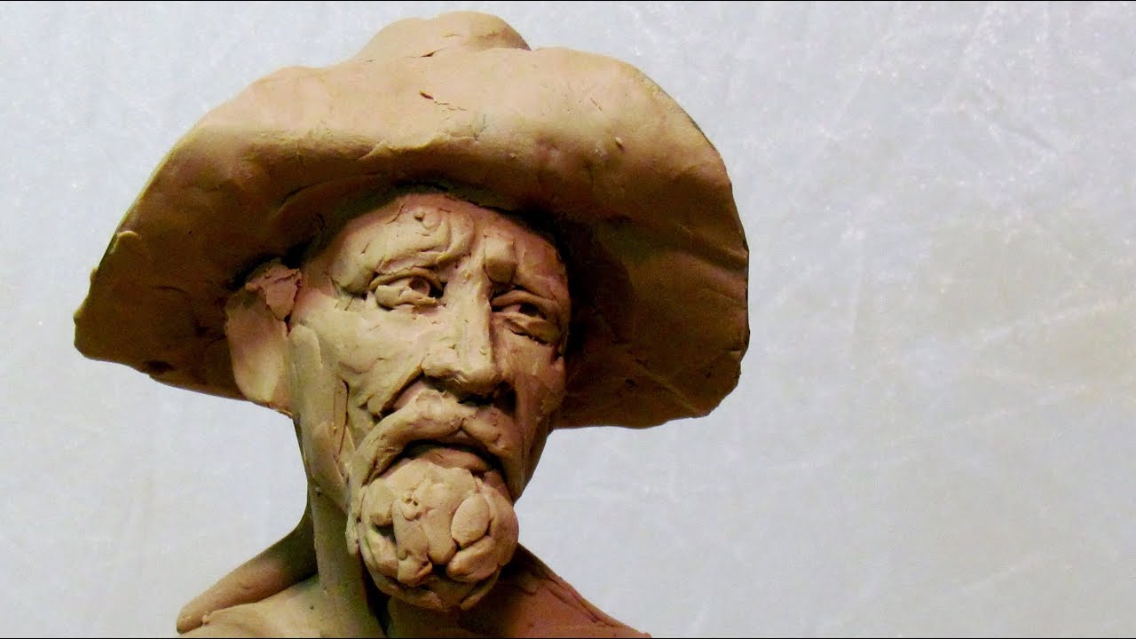 Sketch of a Frontiersman Plasticine Clay Bust Today