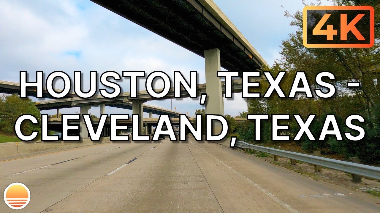 Houston, Texas to Cleveland, Texas. An UltraHD 4K Real Time Driving Tour on I-45 North.