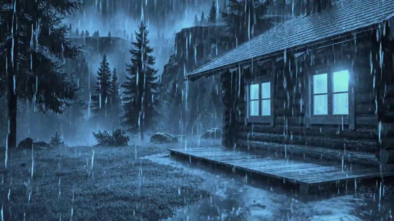 СРОЧНО ВКЛЮЧИ ПЕРЕД СНОМ! Ночной тропический ливень по крыше лесного дома — ASMR