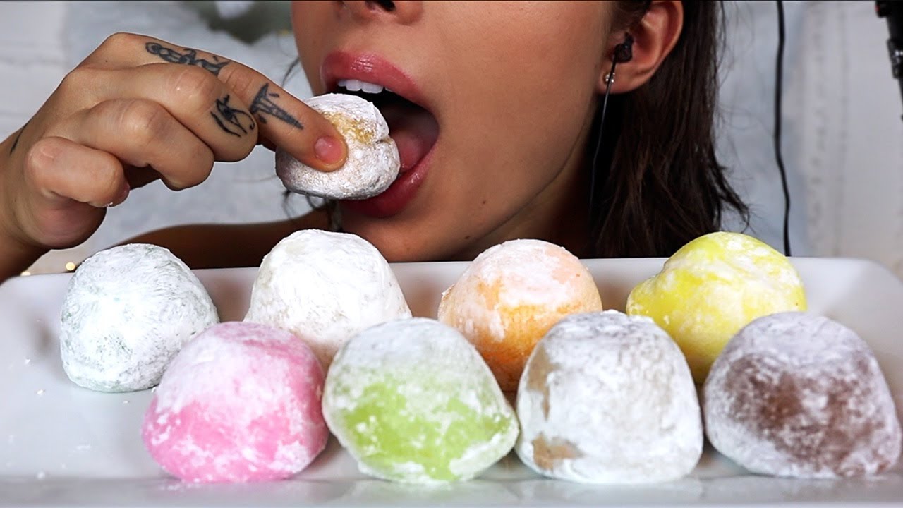 ASMR Eating Mochi Ice Cream (All Different Flavors!)