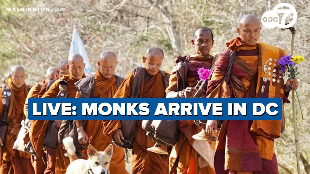 WATCH LIVE | Buddhist monks to arrive in DC after 2,300-mile Walk for Peace