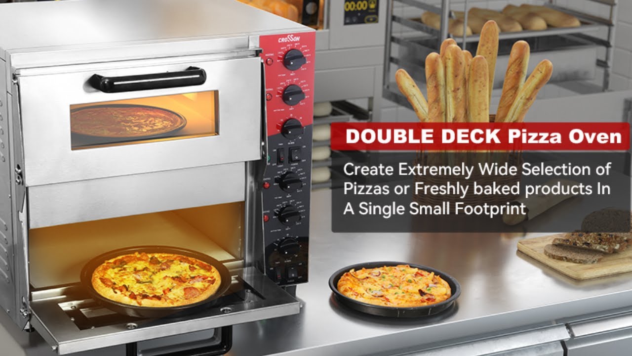 16 Inch Double Deck Electric Commercial Countertop Indoor Pizza Oven