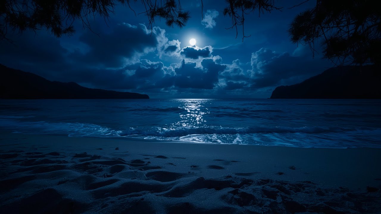 Deep Sleeping 10 Hours – Calming Ocean Night Sounds with Soft Rolling Waves for Better Sleep