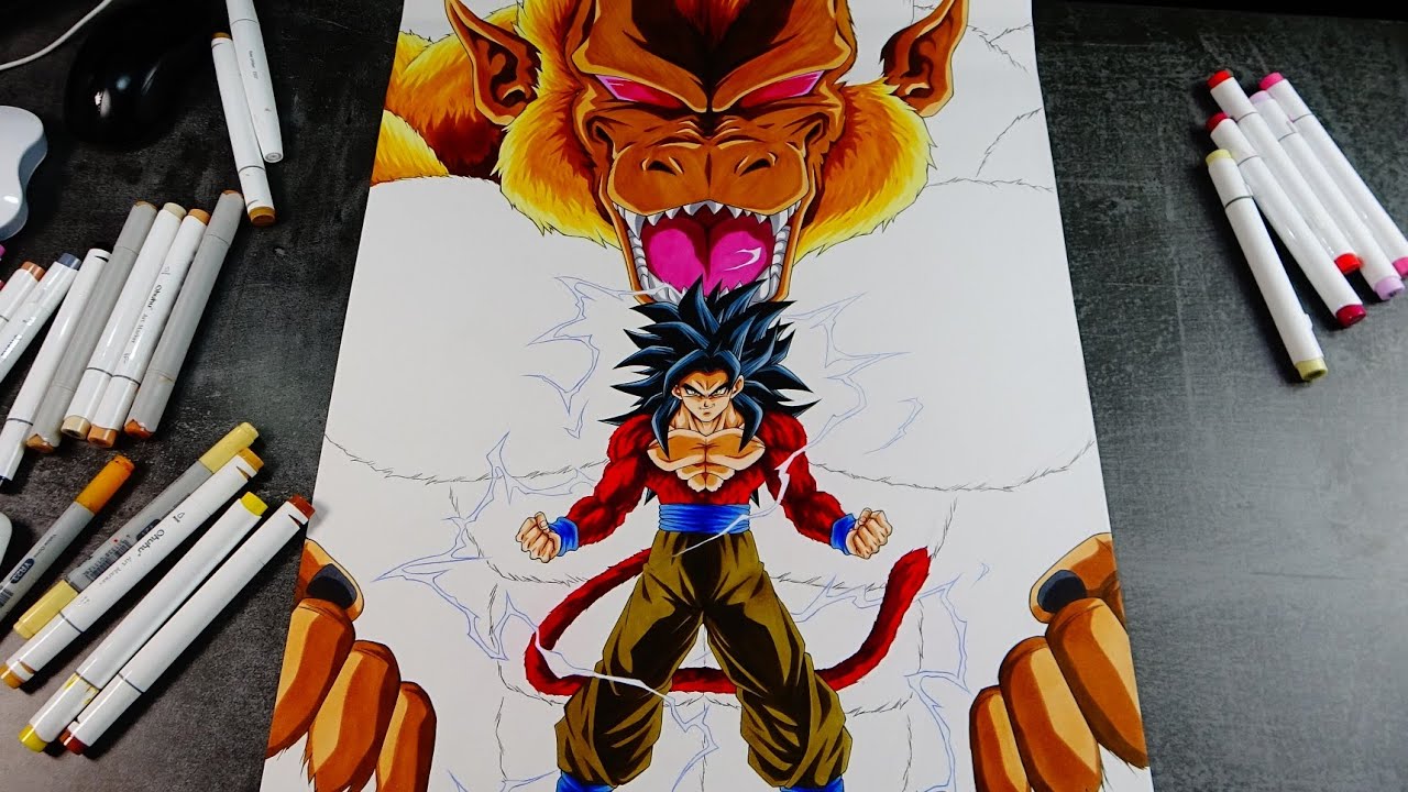 Coloring GOKU SSj4 & Golden OOZARU in Real Time