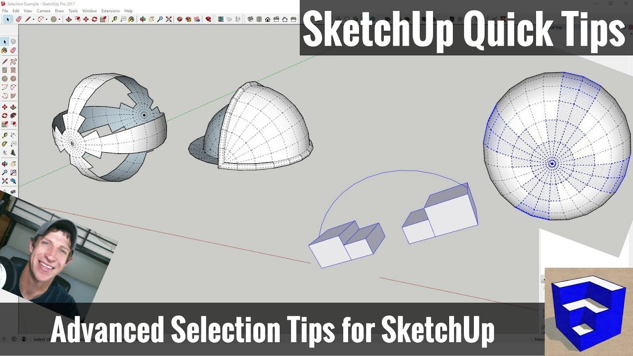Расширенные советы по выбору и моделированию в SketchUp — краткие советы по SketchUp