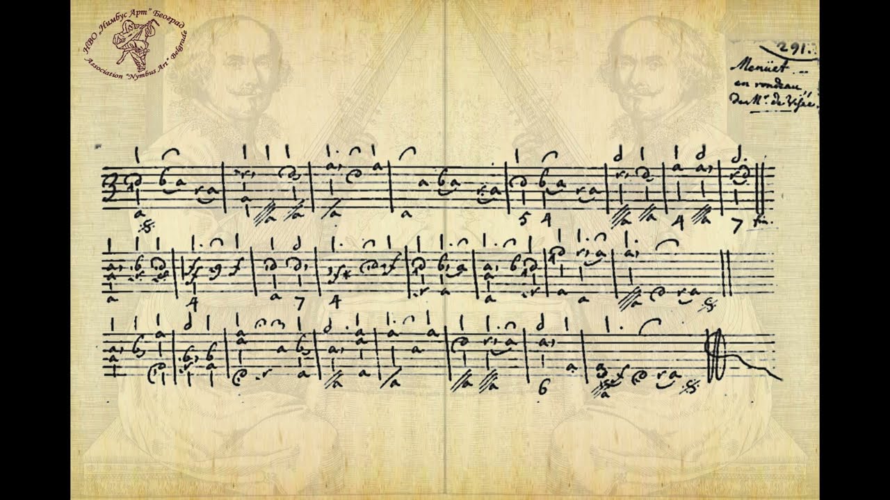 Entrée des espagnols, Gavotte en Rondeau, Menuet en Rondeau par Mr. De Visée