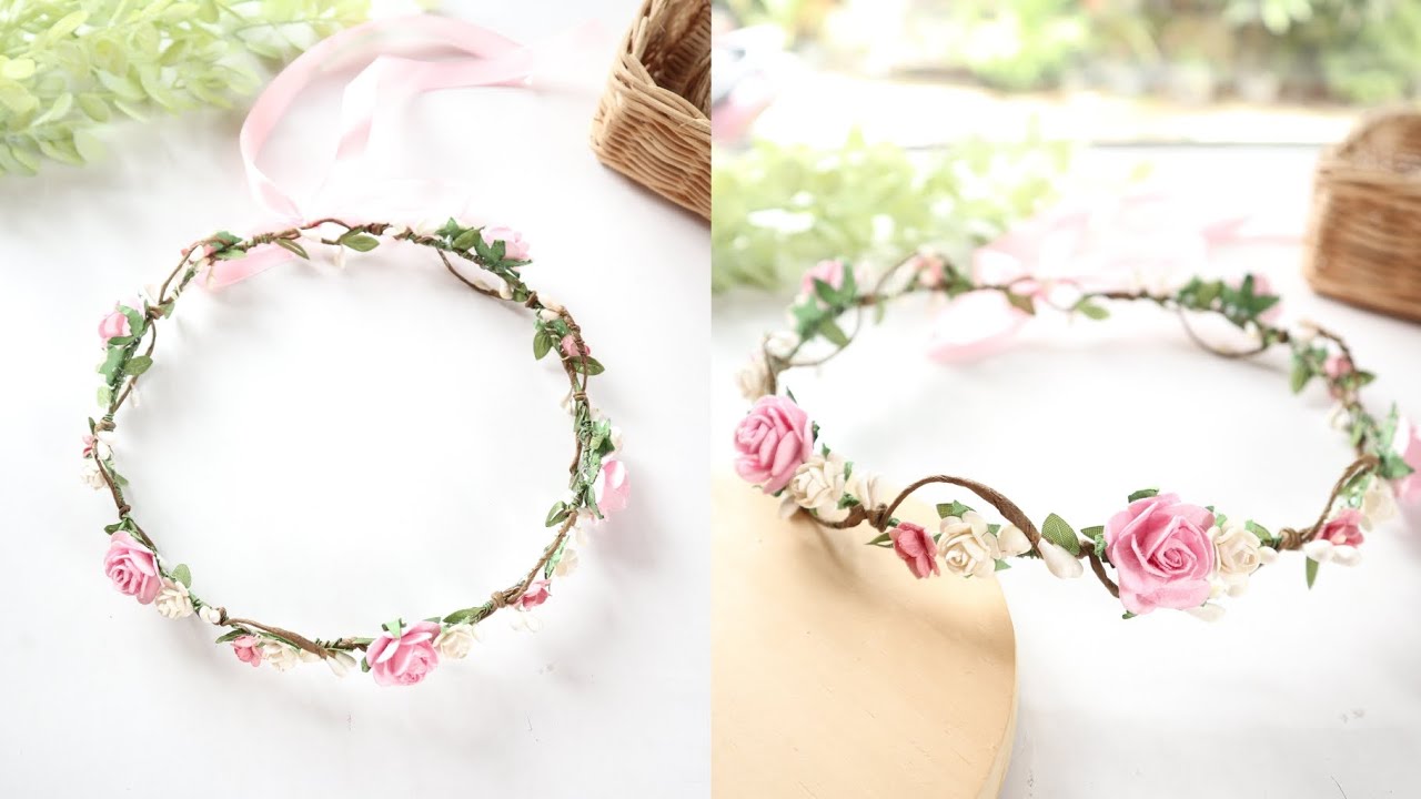 Mudah Banget Cara membuat mahkota bunga | tutorial flowercrown zig zag
