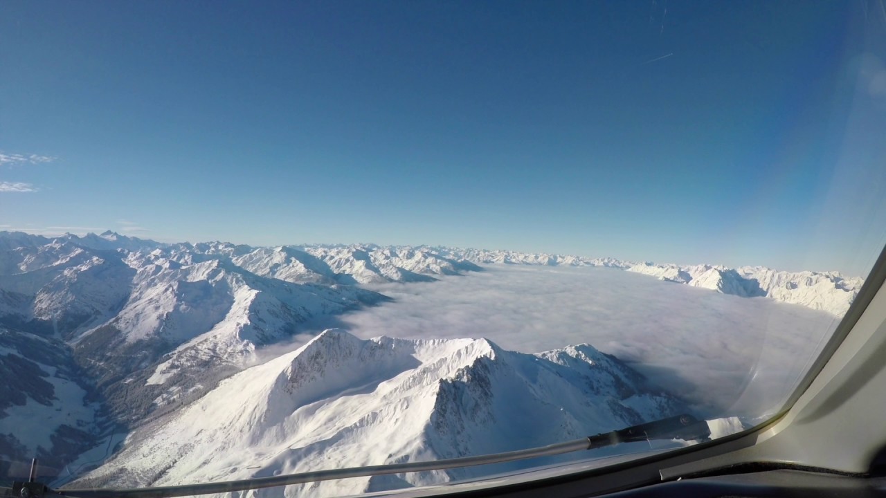 Cockpit view, approach and landing, Innsbruck Austria