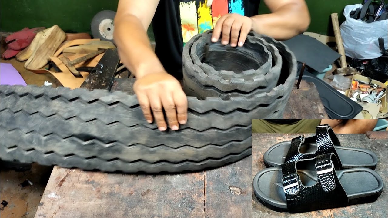 Outsole sandal awet dan kuat dari ban bekas 