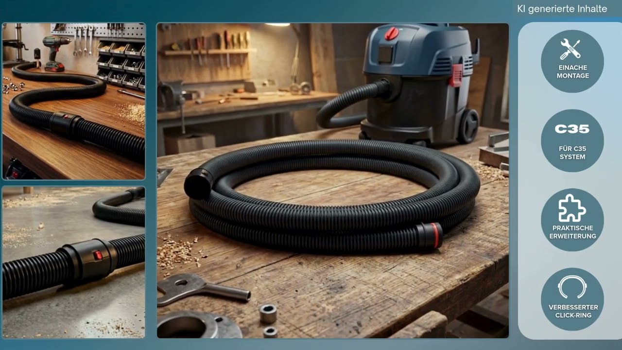 ULROAD passend für Bosch Click and Clean Schlauch Verlängerung Schlauch Staubsauger Gas