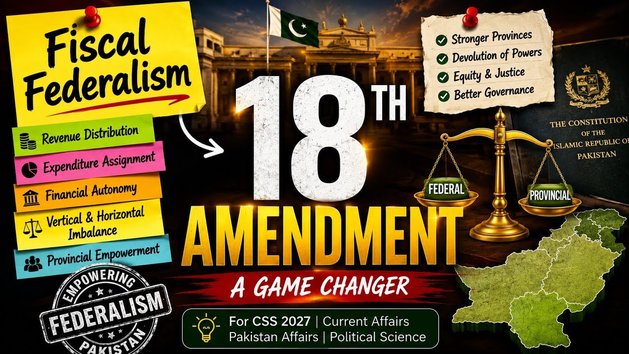 Fiscal Federalism in Pakistan | NFC Award, 18th Amendment & Provincial Autonomy | CSS 2027