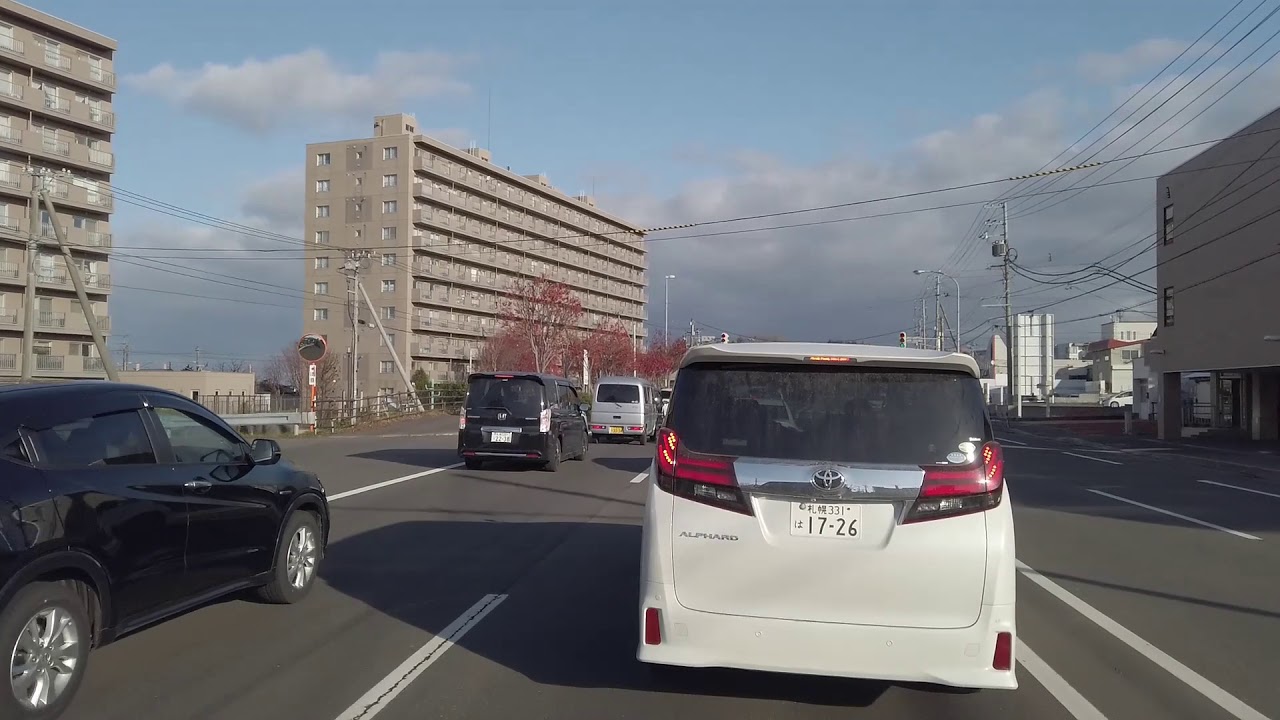 国道12号線 札幌市厚別中央→江別市大麻（酪農学園大学） 2019.11