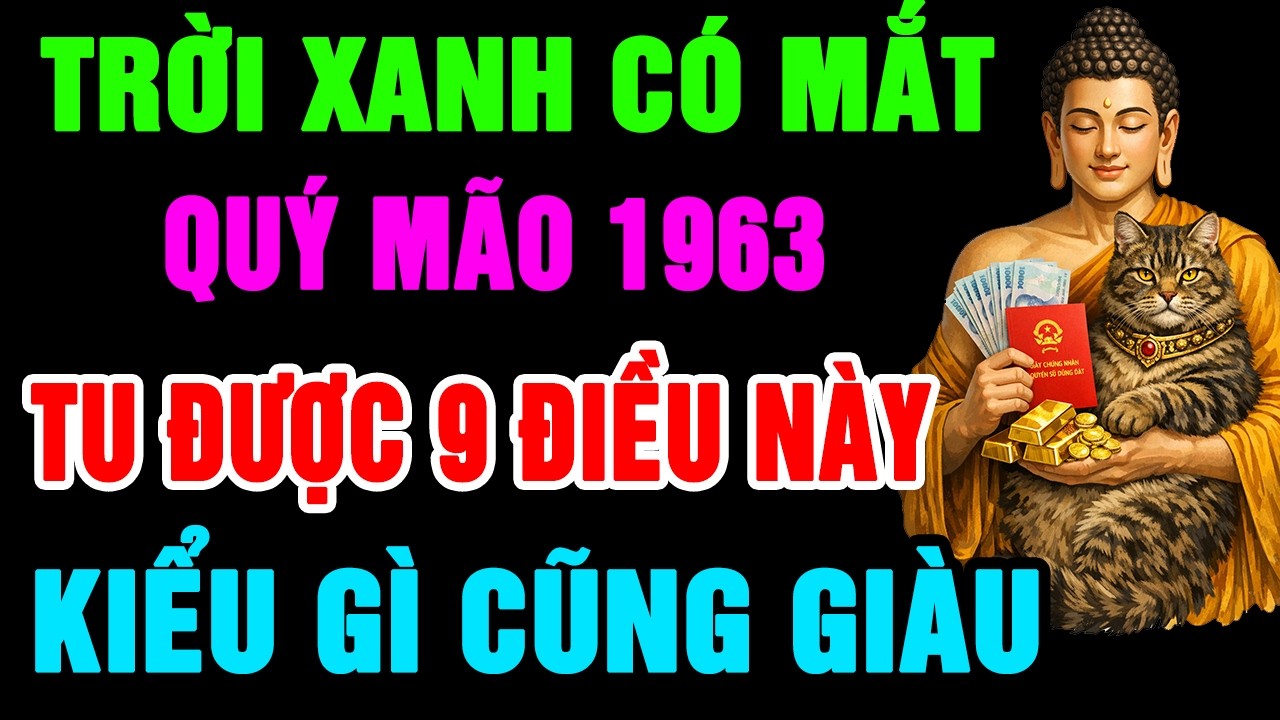 Trời Xanh Có Mắt Quý Mão 1963 Chỉ Cần Tu Được 9 Việc Này Thì Trời Thương Phật Độ, Kiểu Gì Cũng Giàu