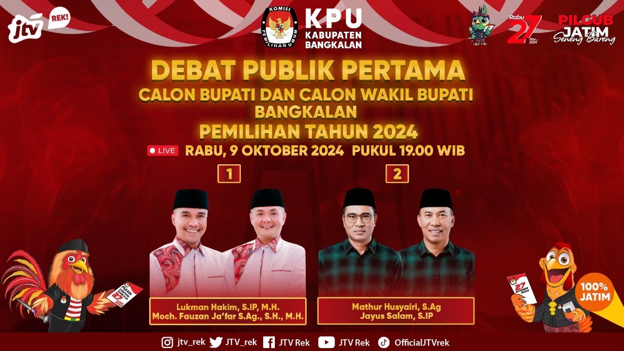 DEBAT PUBLIK PERTAMA CABUP DAN CAWABUP BANGKALAN 2024