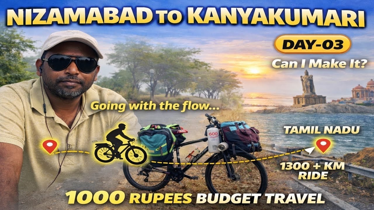Nizamabad to Kanyakumari Cycle Trip Day 3 | Jangaon to | Solo Bicycle Travel Vlog