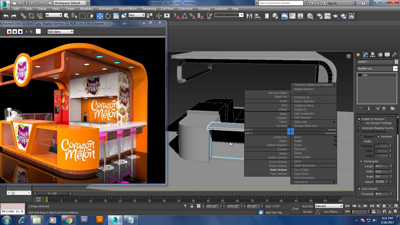 Tutorial on modeling and texturing a food stall in 3dsmax.(Part 1)