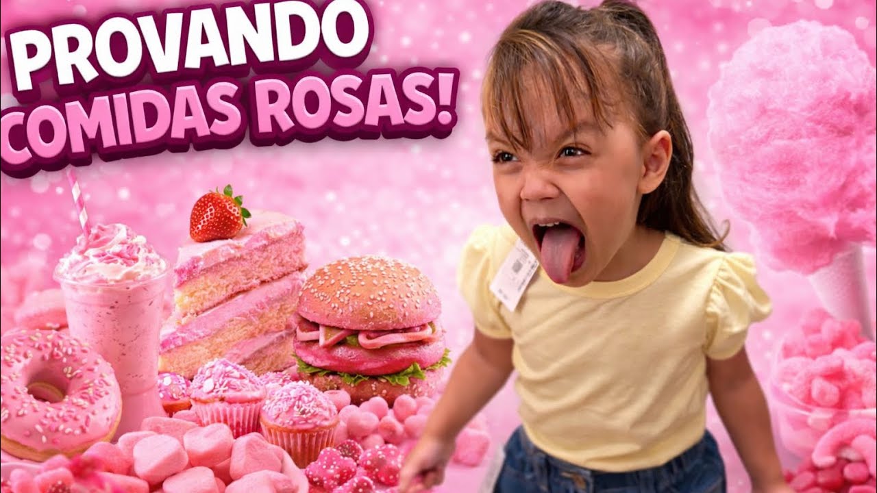 COMI SÓ COMIDA ROSA POR 24 HORAS 🌸 Deu MUITO ERRADO! 😱
