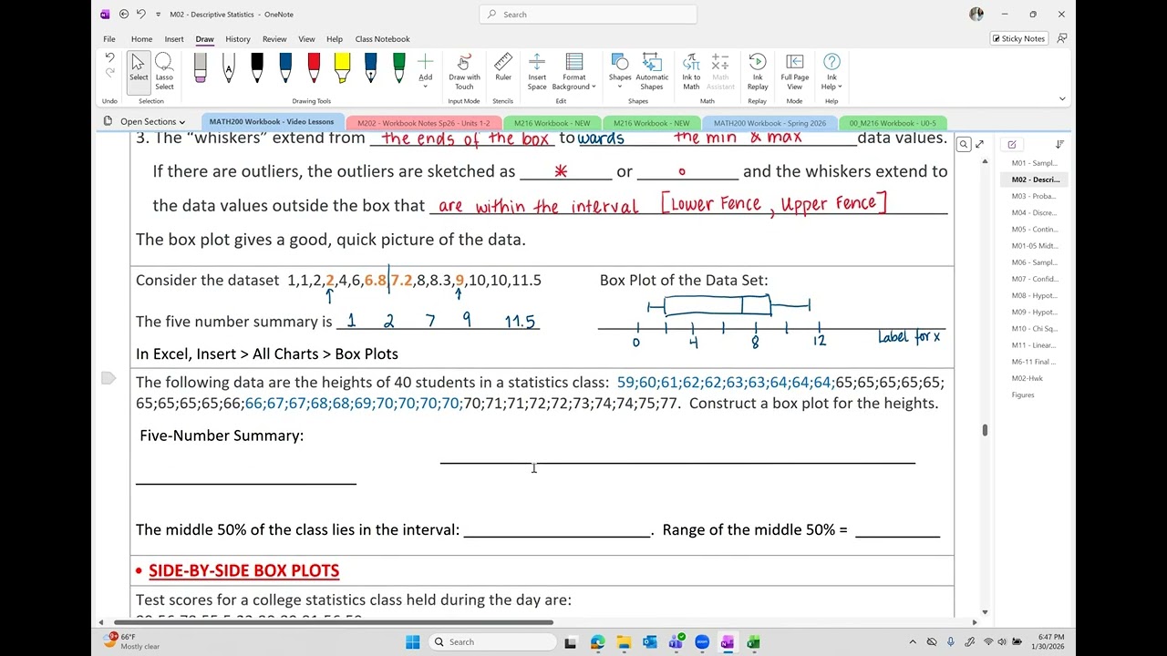 Statistics OER -  Section 2-4 Boxplots