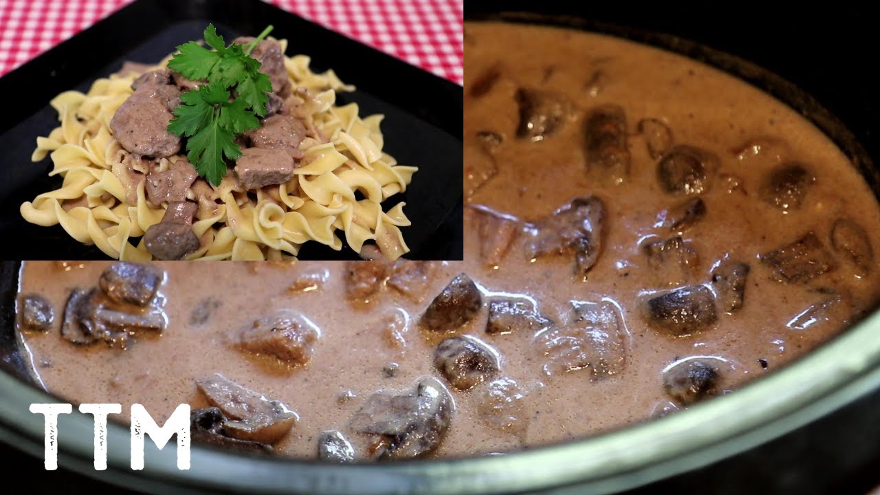 EASY Slow Cooker Beef Stroganoff Recipe