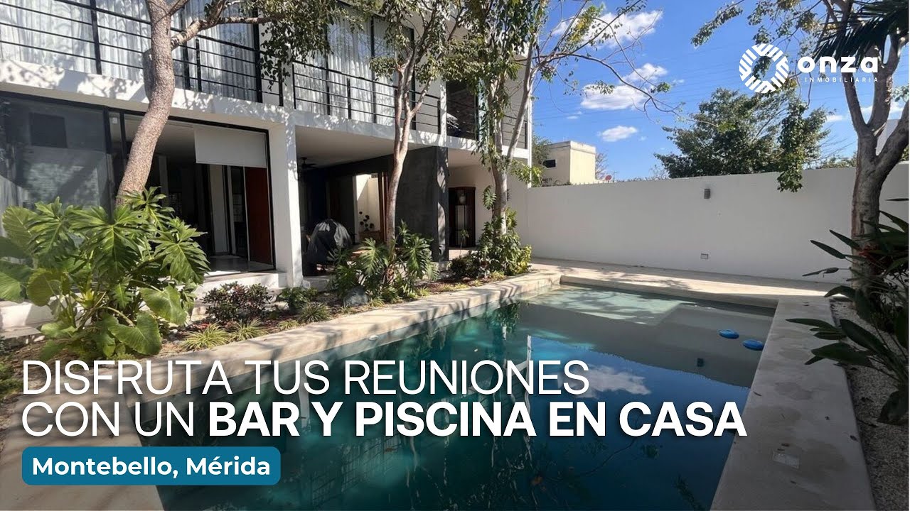 CASA en VENTA con BAR PRIVADO solo en MONTEBELLO, MÉRIDA 🏡
