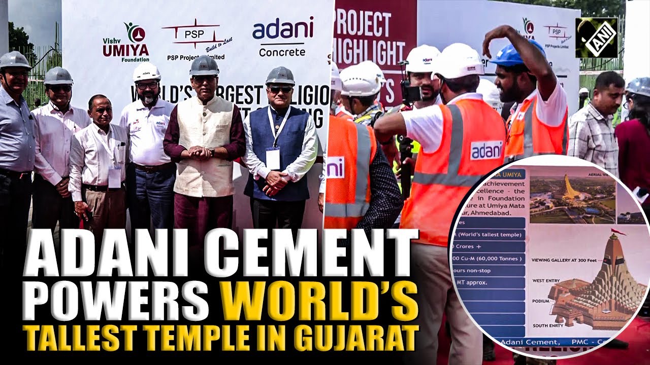 Adani Cement supplies for world’s tallest temple at Vishv Umiyadham in Gujarat, sets world record