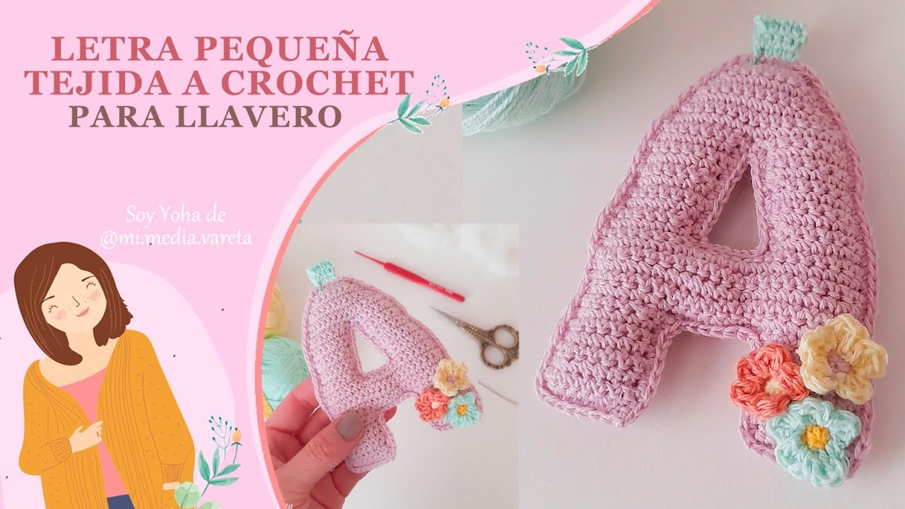 LETRA "A" tejida a crochet y RELLENA para llavero paso a paso - letras tejidas