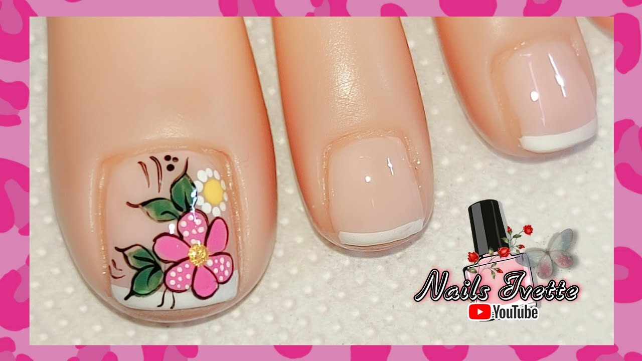 Diseño de uñas Pie / Decoración de uñas para principiante / Video para practicar diseños de uñas