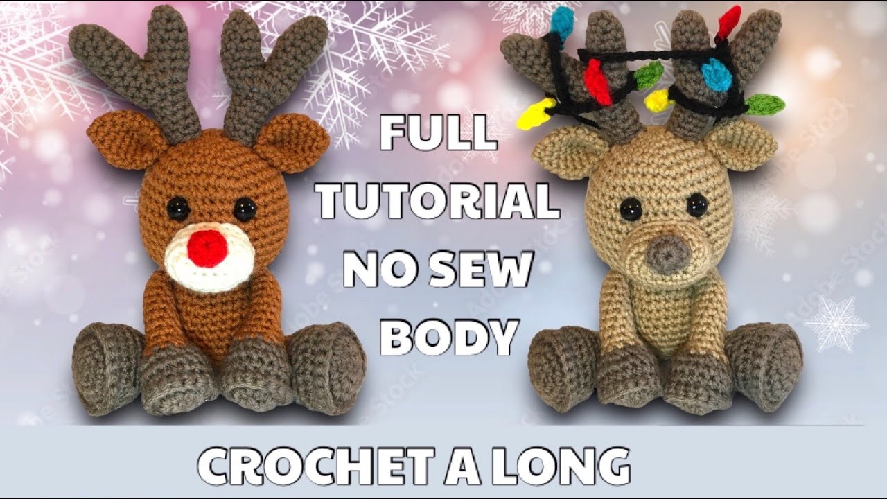 CROCHET REINDEER - DEER SITTING AMIGURUMI RUDOLPH CHRISTMAS