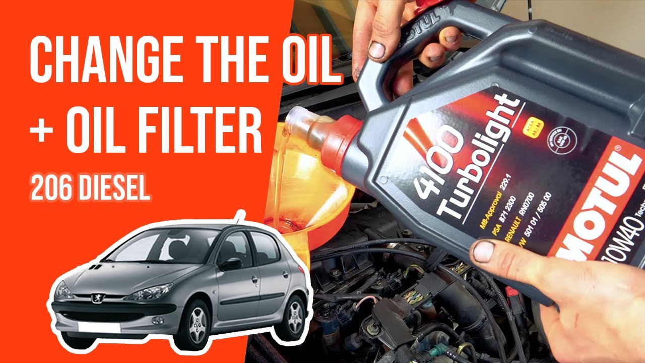 Change the oil and the oil filter PEUGEOT 206 2.0 HDI🛢