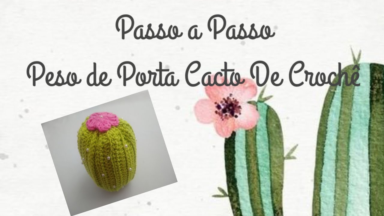 Peso De Porta Cacto De Crochê Utilizando Sobras De Barbante
