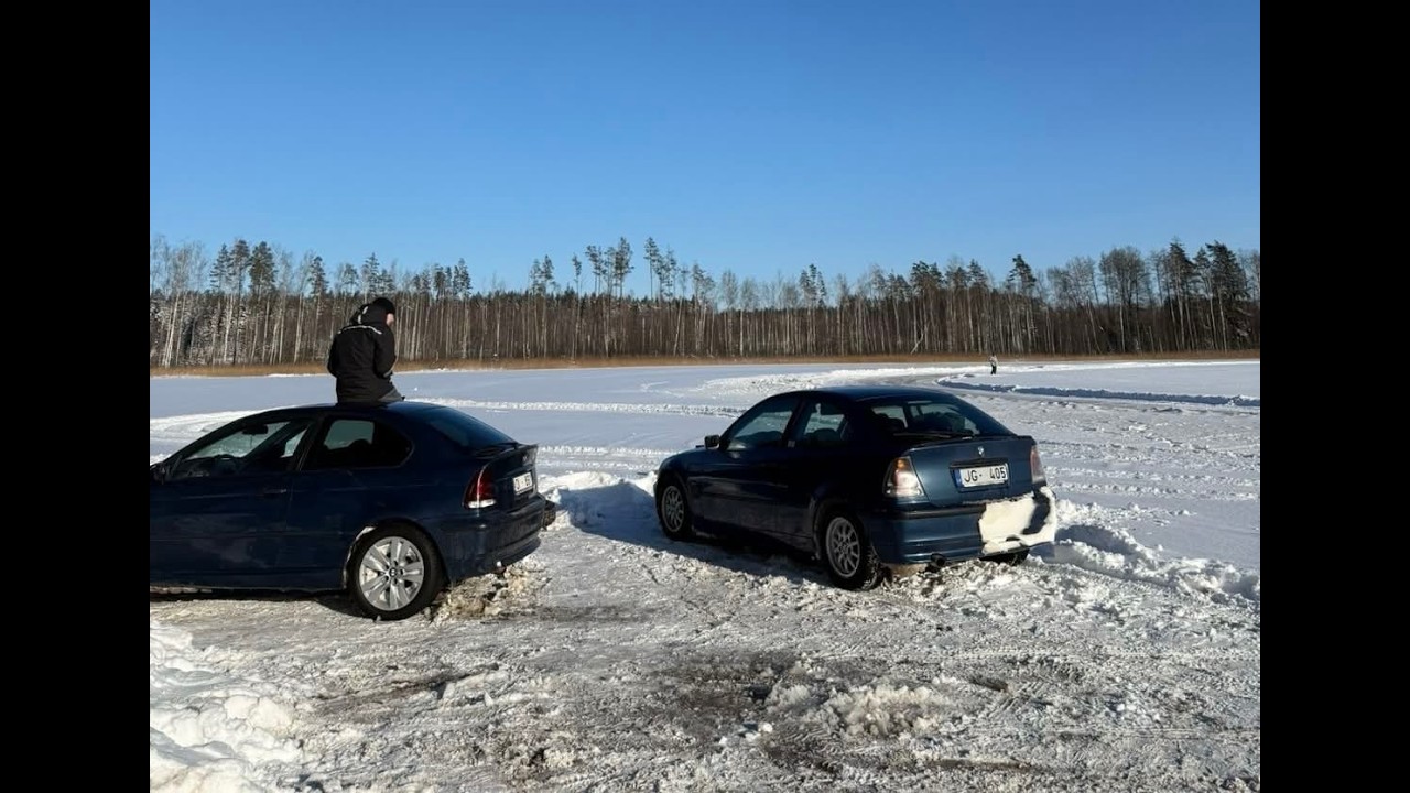 First time ice drifting with a stock compact | POV