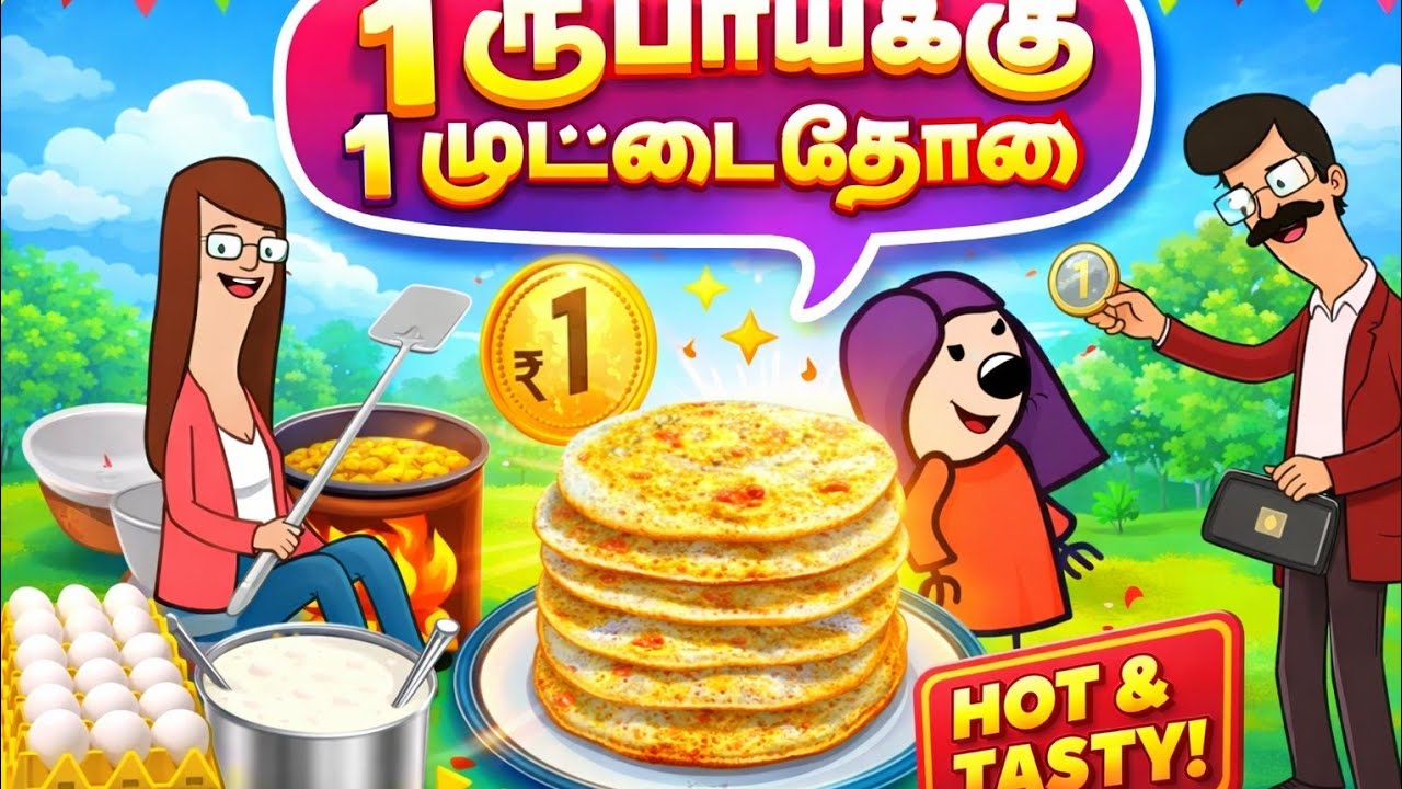 வாங்கம்மா வாங்க  1 ரூபாய்க்கு ஒரு முட்டை தோசை #trending #viral #cartoon #tvkvijay 