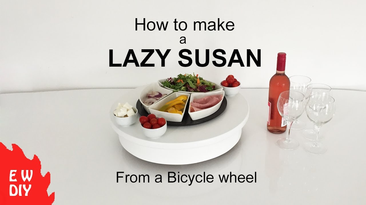 How to make a Lazy Susan using a bicycle wheel.