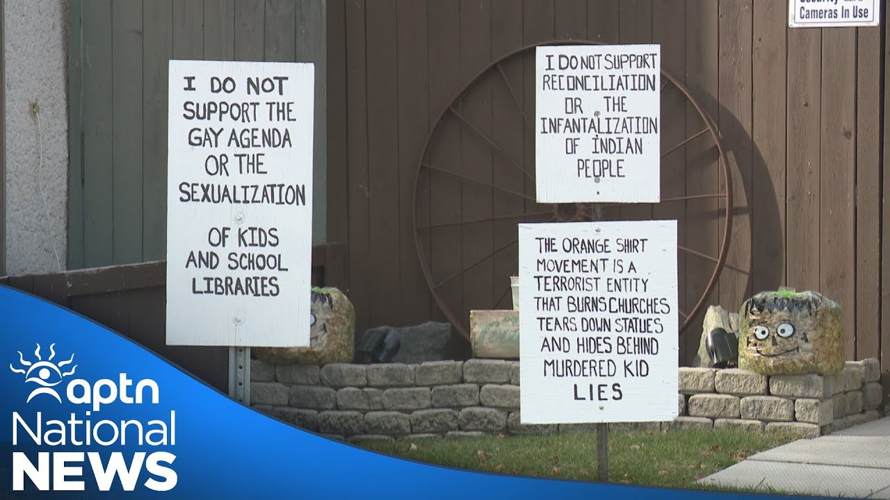 Day school survivor says Winnipeg signs should come down | APTN News