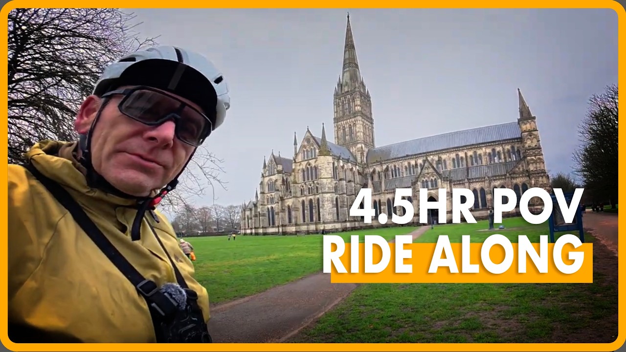 4 Hour POV Indoor Trainer Ride Along Video - Salisbury Cathedral - New Forest - Endurance Road Bike