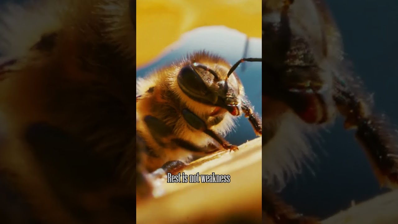 🌞🐝 A Gentle Lesson from the Bees: Rest from the Heat 🐝🌿#shorts #bee #relax #selfcare #nature