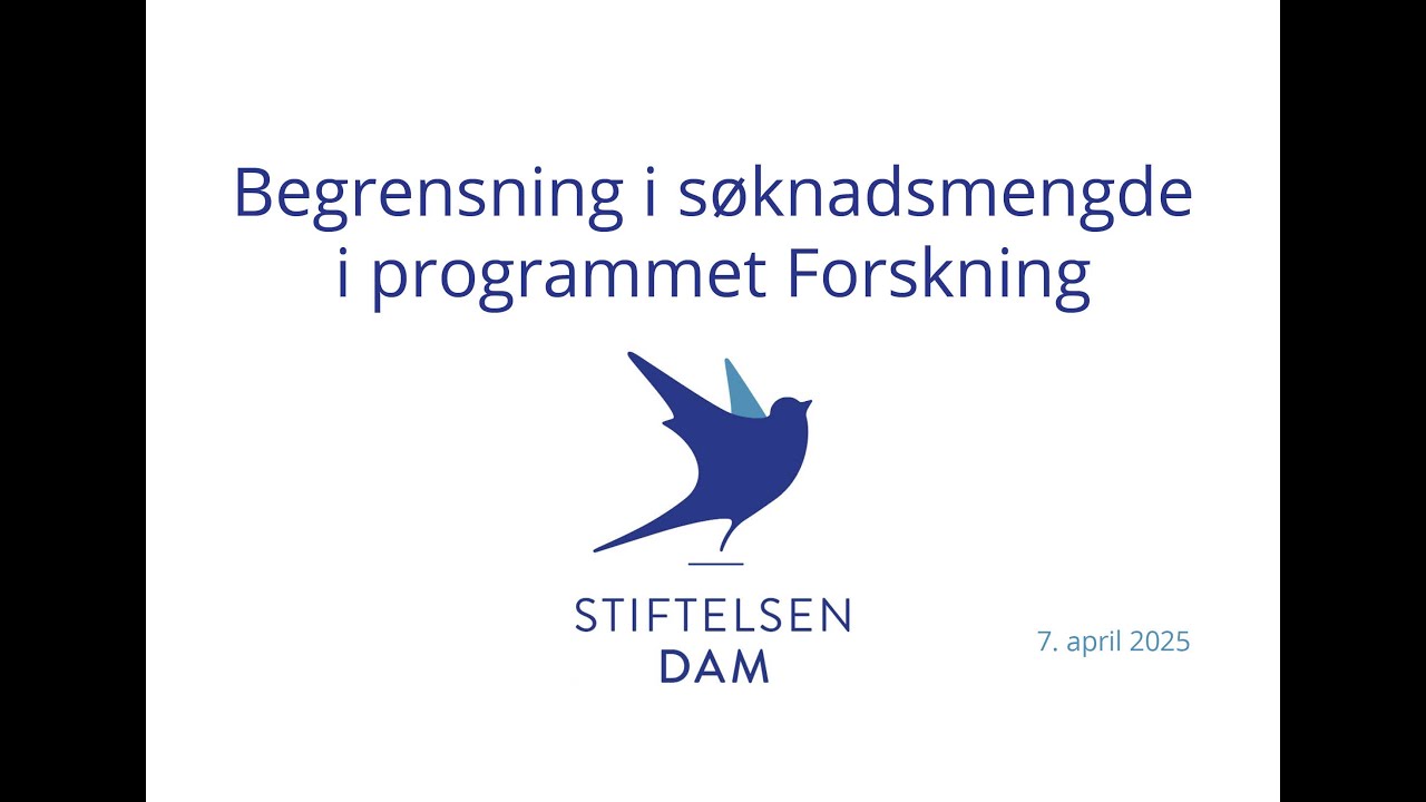 Informasjonsmøte Begrensning i forskningssøknader