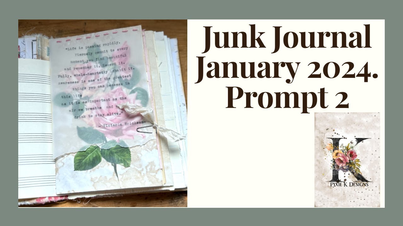 Junk Journal January 2024  Prompt 2. Quote.  How to use quotes in your Junk Journal