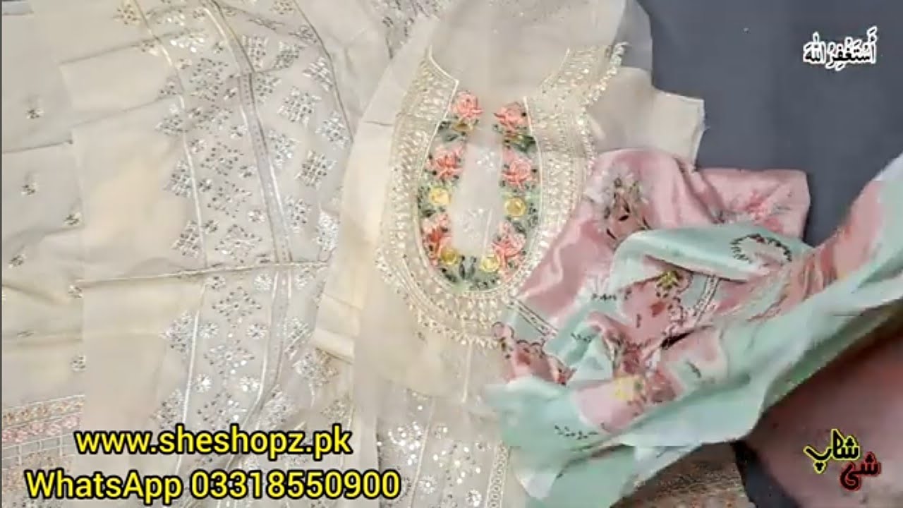 Binilyas Eid Edition Available on discount | Embroidery suit with silk duppta | she shop