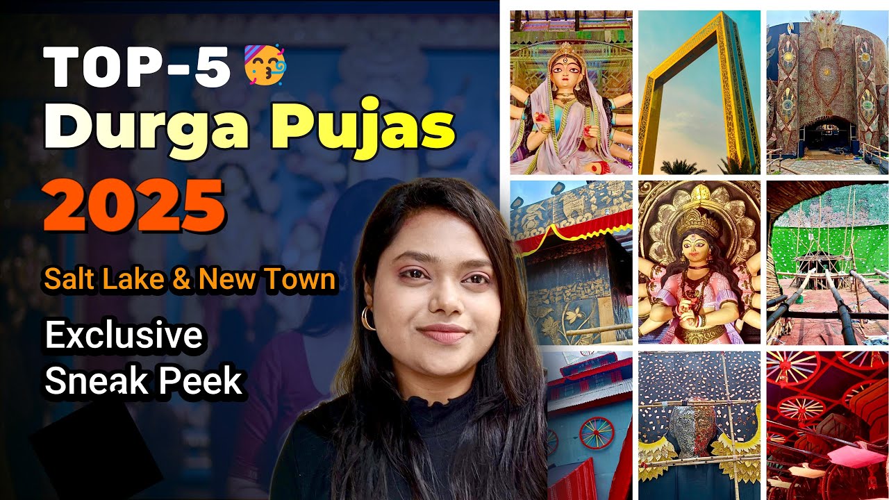 Top 5 Kolkata Durga Puja Pandals 2025 🥳 | Saltlake & Newtown Exclusive First Look 🚧 #viraldurgapuja