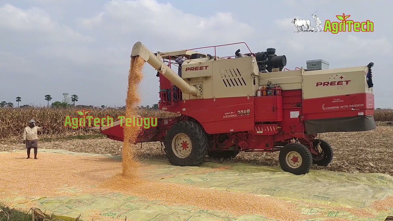 Corn Combine Harvester | Preet 7049 | Rocket Cutter for Maize | AgriTech Telugu