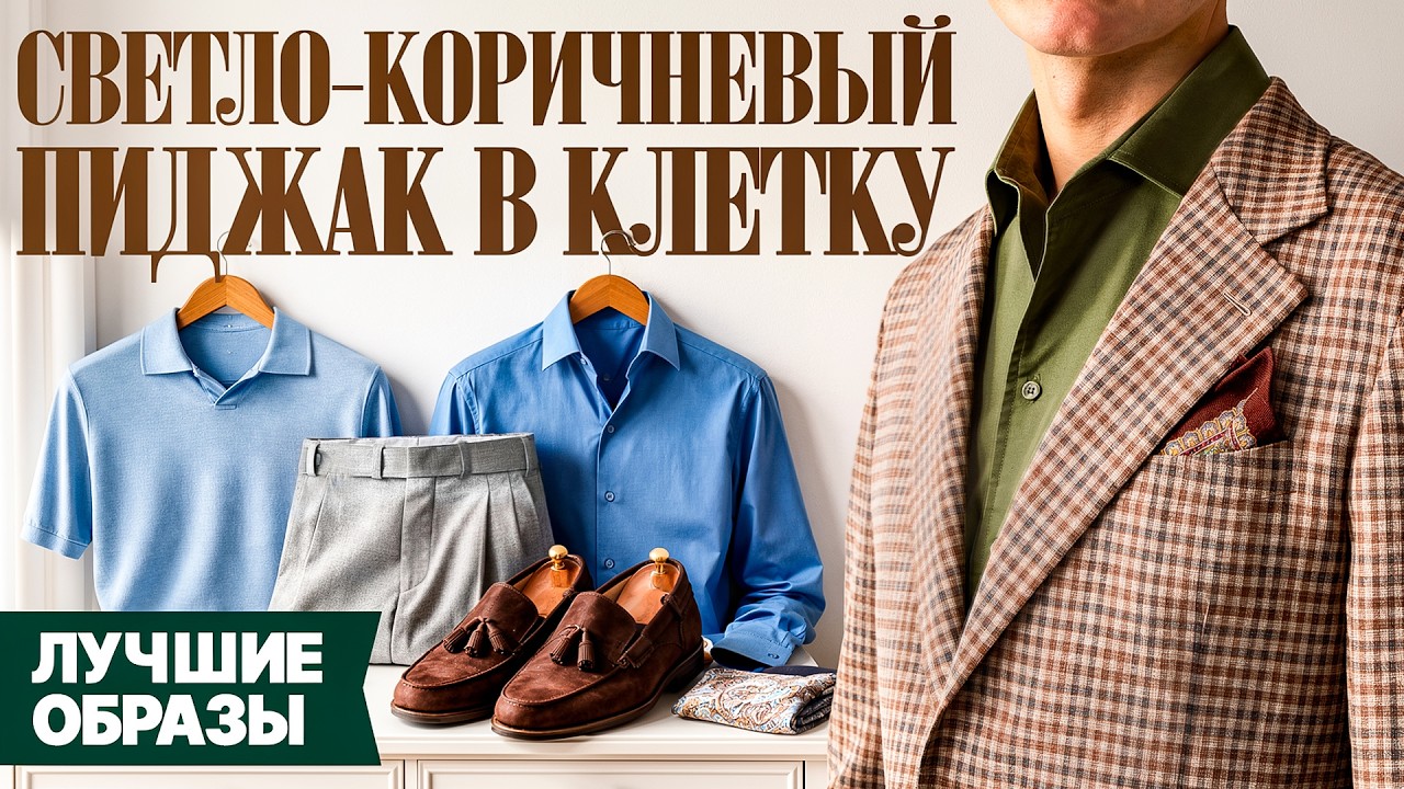 С чем сочетать светло-коричневый ПИДЖАК в КЛЕТКУ? 5 стильных образов