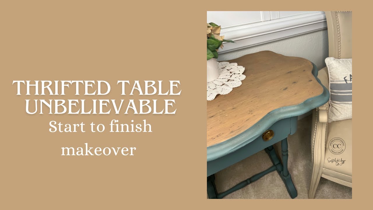Thrifted mess to beautiful table makeover