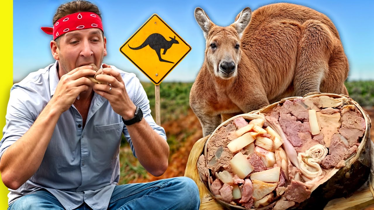 ¡Canguro cocinado bajo tierra! ¡Horno de tierra aborigen en Australia!