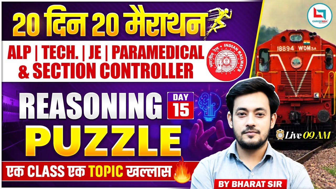 Railway Exam 2026 | RRB Reasoning | Puzzle in One Shot Class | RRB Puzzle | Bharat Sir Reasoning
