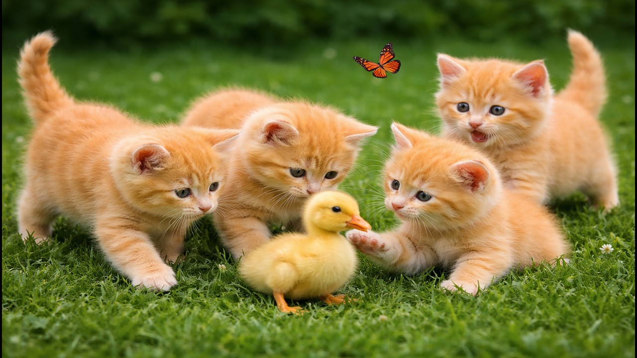 🐱🌿Adorable Kittens Playing on Green Grass | Cute Cat Moments & Sweet Meow Sounds