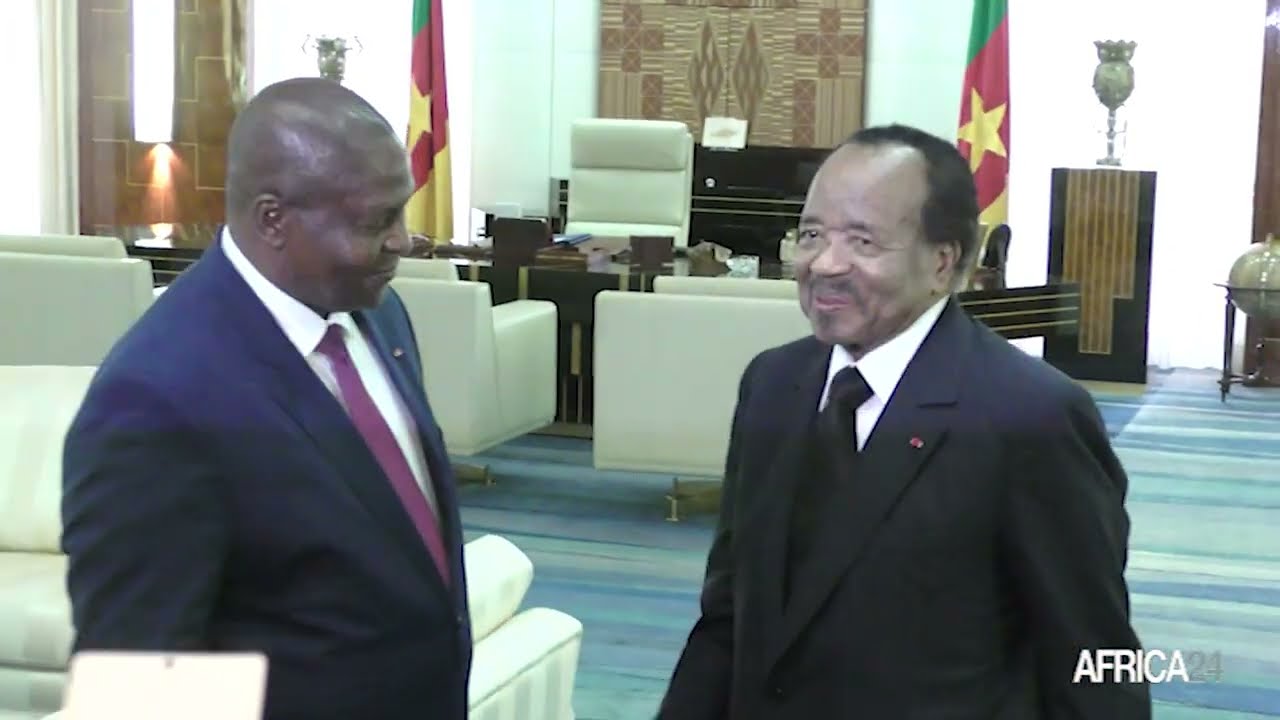 Le président centrafricain Faustin Archange Touadéra reçu par son homologue camerounais Paul Biya